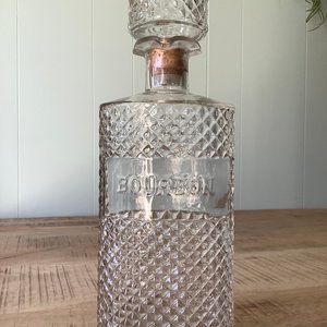 Vintage Anchor Hocking Bourbon Embossed Decanter